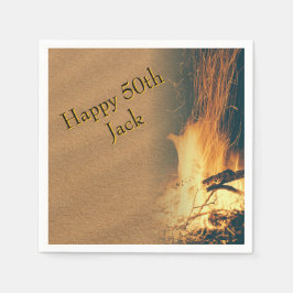 Guardanapo De Papel Bonfire Birthday Party Napkins With Text