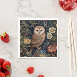 Guardanapo De Papel Bonita coruja no estilo de arte do jardim nouveau