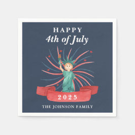 Guardanapo De Papel Bonita Estátua Da Liberdade Feliz 4 De Julho