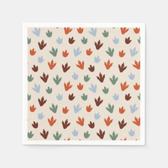 Guardanapo De Papel Bonita Festa de aniversário de Dinossauro Napkins (Frente)