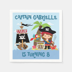 Guardanapo De Papel Bonita garota pirata, papel de padaria