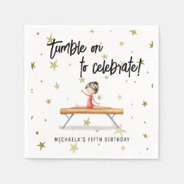 Guardanapo De Papel Bonita ginástica Equilibra Garota Beam Aniversário
