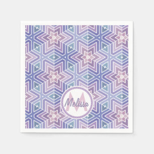 Guardanapo De Papel Bonita Lavanda Geométrica - Padrão de Maze