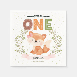 Guardanapo De Papel Bonita Menina Raposa primeiro aniversario Papel Na