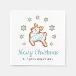 Guardanapo De Papel Bonita Reindeer Feliz Natal