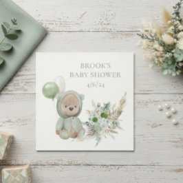 Guardanapo De Papel Bonitão Verde Esperado Favorito do Urso do Boho