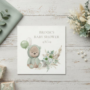Guardanapo De Papel Bonitão Verde Esperado Favorito do Urso do Boho