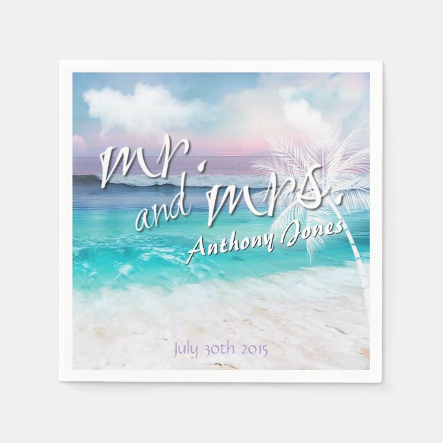 GUARDANAPO DE PAPEL BONITAS DE PAPEL DE SOL TROPICAL OCEANO (Frente)