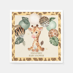 Guardanapo De Papel Bonitinho Girafa Safari Impressão Animal