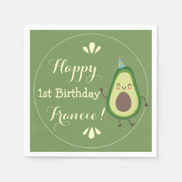 Guardanapo De Papel Bonito Avocado Personalize o primeiro aniversario 