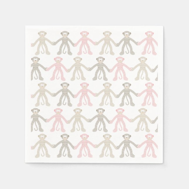 Guardanapo De Papel Bonito Bebê Macaco (Frente)