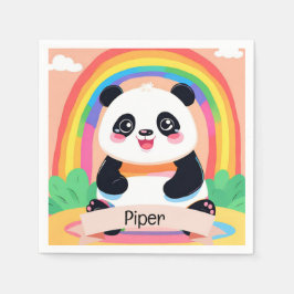 Guardanapo De Papel Bonito Bebê Panda Rainbow