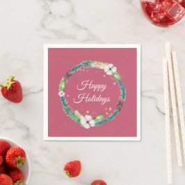 Guardanapo De Papel Bonito Boho Holiday Wreath
