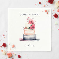 Bonito bolo de casamento de aquarela simples