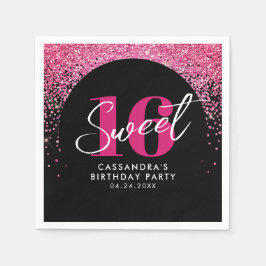 Guardanapo De Papel Bonito brilhos cor-de-rosa Doce 16 Festas de anive