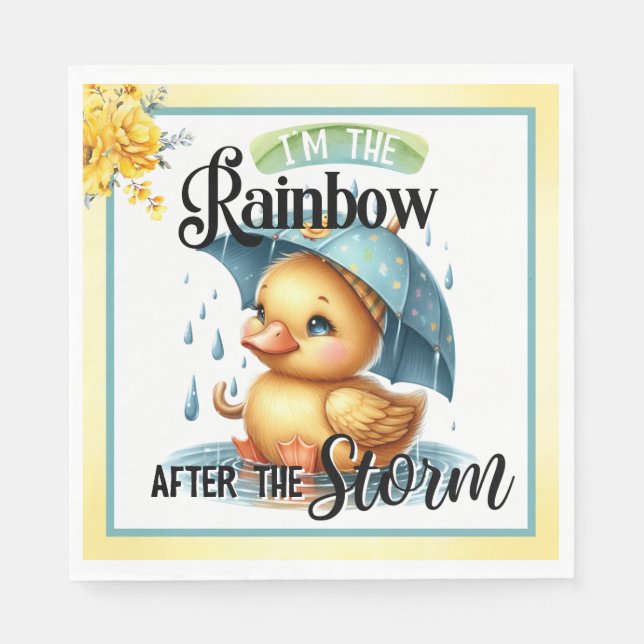 Guardanapo De Papel Bonito Chá de fraldas de Pato de Borracha Napkins (Frente)