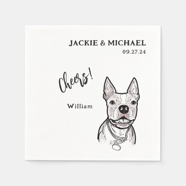 Guardanapo De Papel Bonito Cheio de Pet Name Recepção de casamento (Frente)