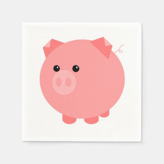 Guardanapo De Papel Bonito Chubby Pig Party Napkins