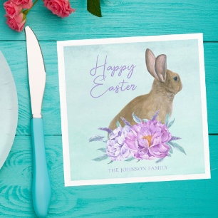 Guardanapo De Papel Bonito Coelho Coelho Pastel Festa de Páscoa Floral