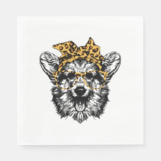 Guardanapo De Papel Bonito Corgi Funny Dog Lover Gift (Frente)