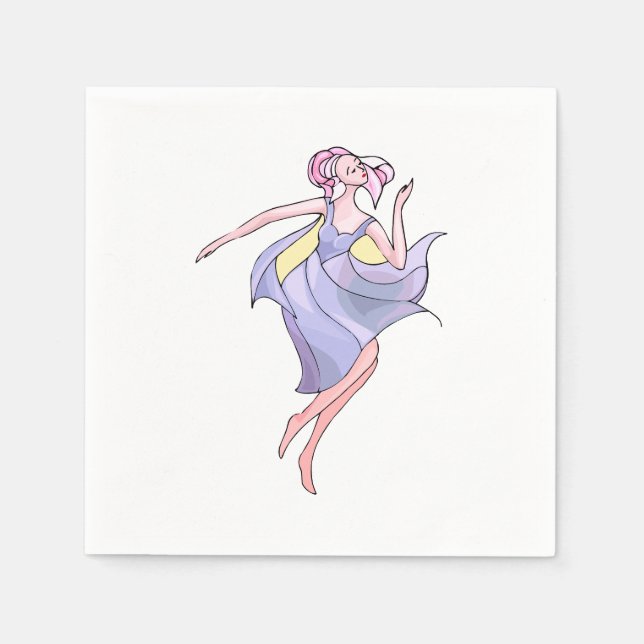 Guardanapo De Papel Bonito dança Ballerina Napkins (Frente)