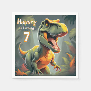 Guardanapo De Papel Bonito Dino T Rex Papel de Festa de aniversário Na