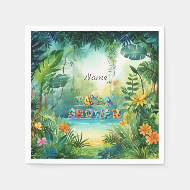 Guardanapo De Papel Bonito Dinossauro Aniversário Napkins (Frente)