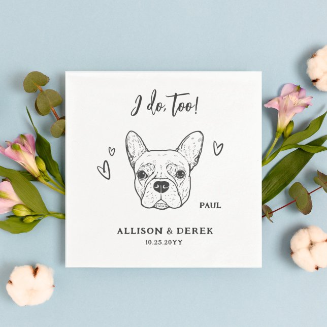 Guardanapo De Papel Bonito Eu Faço Muito Casamento De Cachorro Francês (Criador carregado)