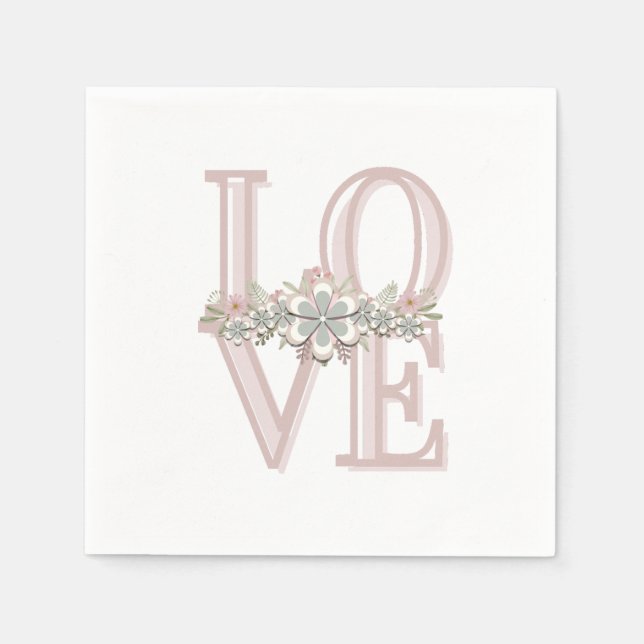 Guardanapo De Papel Bonito Falso Floral Rosa/Verde Embalado (Frente)