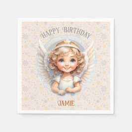Guardanapo De Papel Bonito Natal Anjo Nome de Aniversário Papagaio Náp