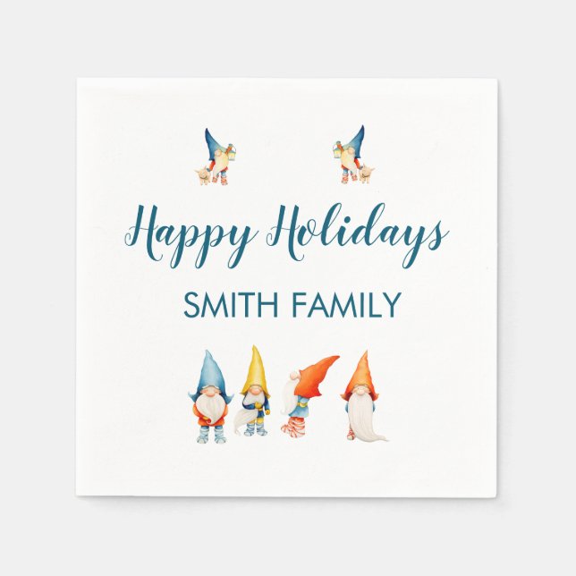 Guardanapo De Papel Bonito Natal Elves Paper Napkins (Frente)