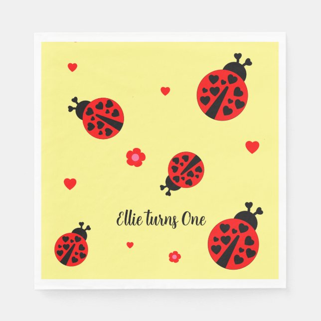 Guardanapo De Papel Bonito Papel Ladybug Napkin (Frente)