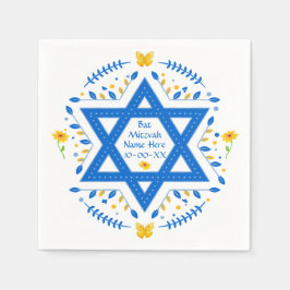 Guardanapo De Papel Bonito personalizado, Bat Mitzvah Napkins.
