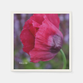 Guardanapo De Papel Bonito PInk e Flor de Papoila Roxo