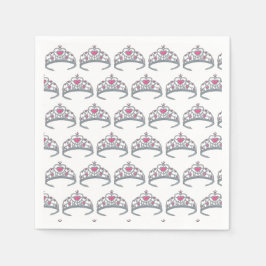 Guardanapo De Papel Bonito Princesa Rosa Tiara Festa de aniversário Gi