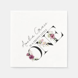 Guardanapo De Papel Bonito Rosa Floral ONE Baby Girl é o primeiro aniv