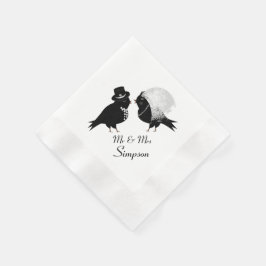 Guardanapo De Papel Bonito Sr. e Sr. Amor, Noiva e Noiva.