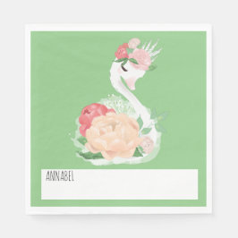 Guardanapo De Papel Bonito Swan Mensagem de almoço da escola Personali