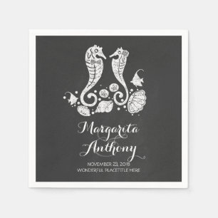 Guardanapo de papel bonitos de casamento de praia
