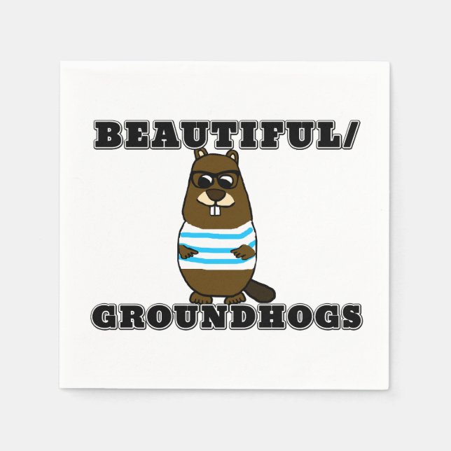 Guardanapo De Papel Bonitos/Groundhogs Napkins (Frente)