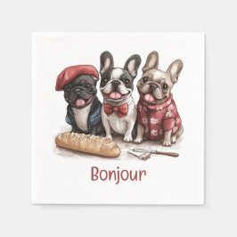 Guardanapo De Papel Bonjour Bulldogues Franceses