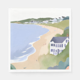 Guardanapo De Papel Bonnet Shores | Praia de Rhode Island Aquarela