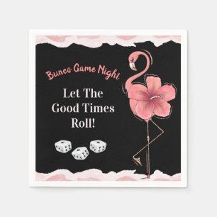 Guardanapo De Papel Bons Dice Times Roll Rosa Flamingo Bunco