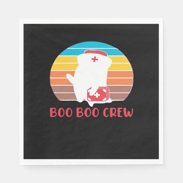 Guardanapo De Papel Boo Boo Crew Nurse Funny Ghost Halloween Classic T (Frente)
