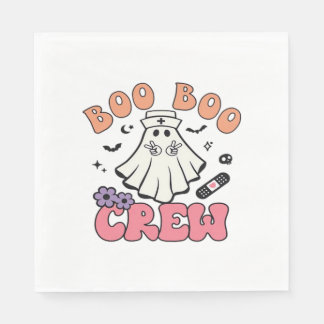 Guardanapo De Papel Boo Boo Crew Nurse Halloween Ghost Funny Classic T