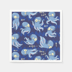 Guardanapo De Papel Boo Octopus Blue Kids Clothing & Décor