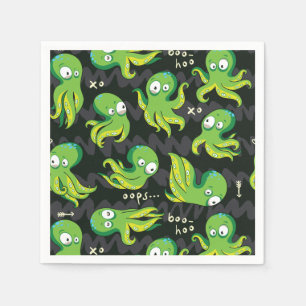 Guardanapo De Papel Boo Octopus Green Kids Clothing & Décor
