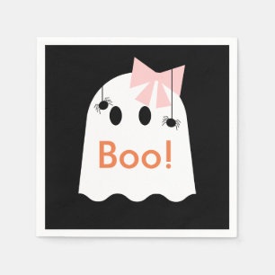 Guardanapo De Papel Boo! Papel Preto para Garota Fantasma