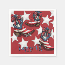 Guardanapo De Papel Boot e Arcos vermelhos brancos e azuis