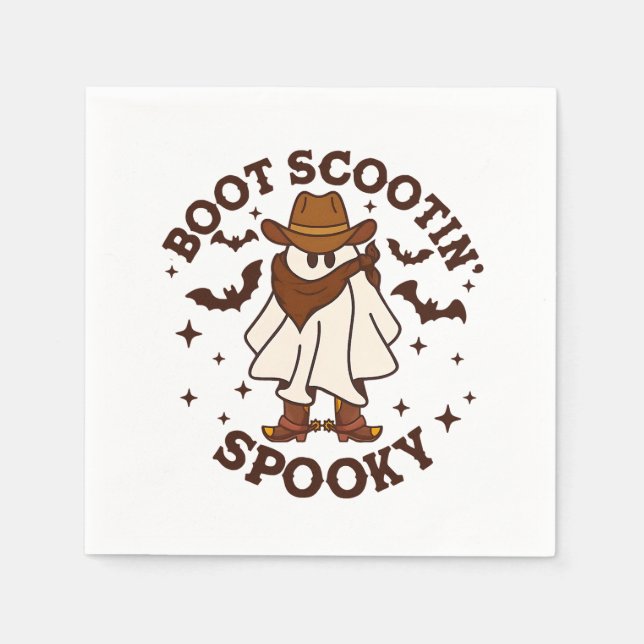 Guardanapo De Papel Boot Scoot Spookboy Ghost Groovy Retro Hallow (Frente)